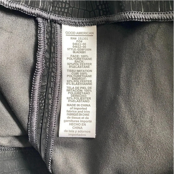 $179 NWT Good American The Croc Exec Pant Black High Waist Suede Plus Size 7 4XL - Picture 8 of 16